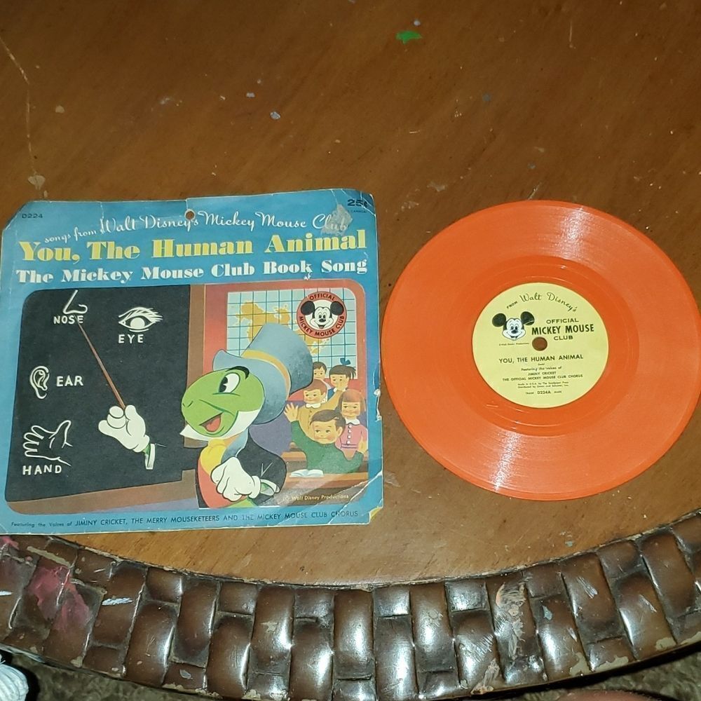 Vintage Walt Disney You, The Human Animal The Mickey Mouse Club Book Song Vinyl